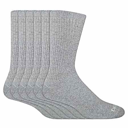 Men's All Purpose Grey Crew Socks - 6 Pk