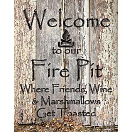 Fire Pit Metal Sign