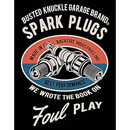 Busted Knuckle Garage Spark Plugs Metal Sign
