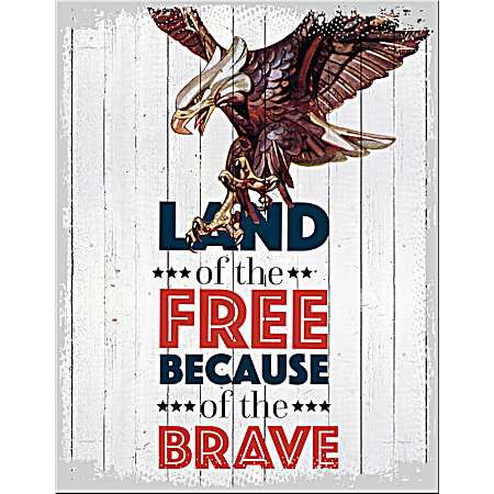 Land of Free Eagle Metal Sign