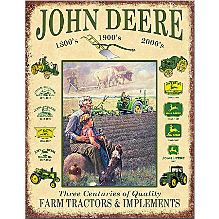 John Deere 3 Centuries Metal Sign