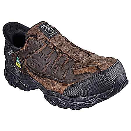 For Work Men's Brown/Black Ryker Slip-Ins Work Shoes