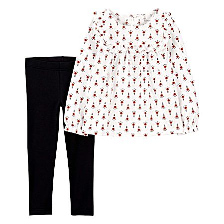Toddler Girls' Black Floral Set - 2 Pc