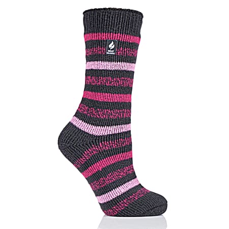 Women's Rosebud Multi Twist Stripe Crew Socks