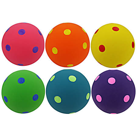 4 in Polka Dot Balls Dog Toys - Assorted