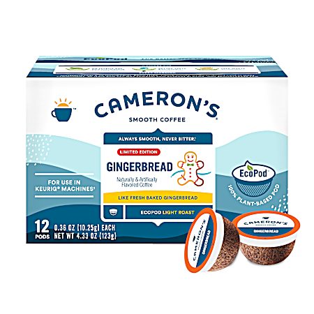 Gingerbread Light Roast Coffee Pods - 12 Ct