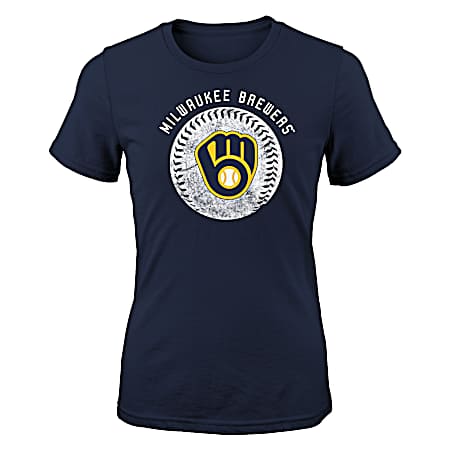 Youth Navy Milwaukee Brewers Cotton Jersey Short Sleeve Tee