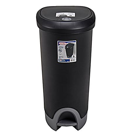 12.6 gal Black Locking Step On Wastebasket