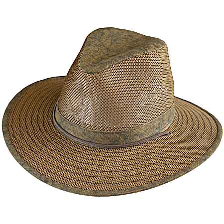 Adult Aussie Packable Distressed Gold Mesh Hat