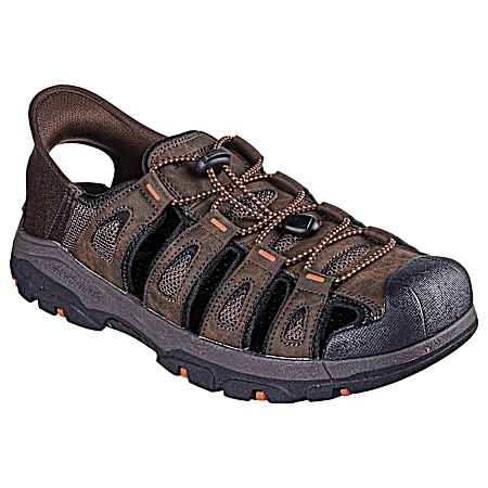 USA Men's Chocolate Fisherman Slip-Ins Sandals