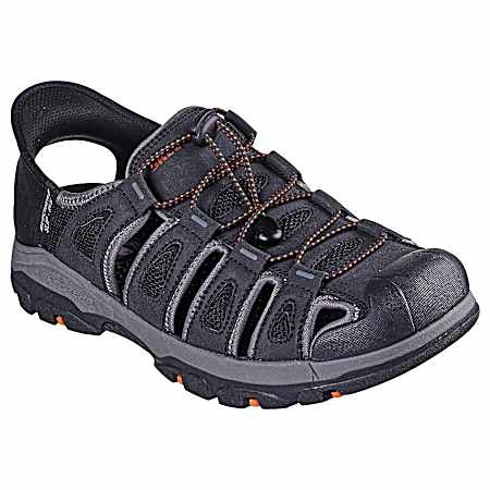 USA Men's Black Fisherman Slip-Ins Sandals