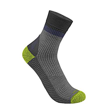 Men's Heather Grey Force Grid Lightweight Short Crew Socks