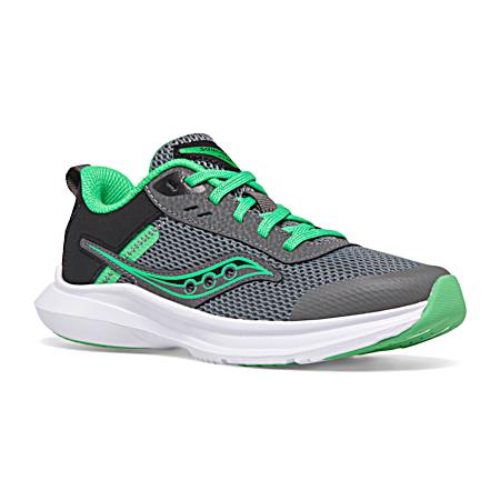Boys' Grey/Green Axon Athletic Shoes