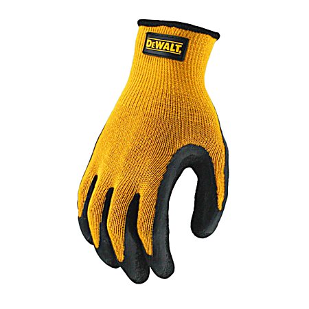 Men's Yellow Textured Rubber-Coated Gripper Gloves