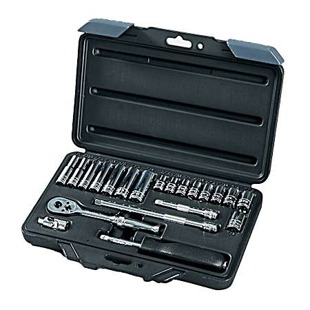 1/4 in Drive SAE Socket Set - 21 Pc