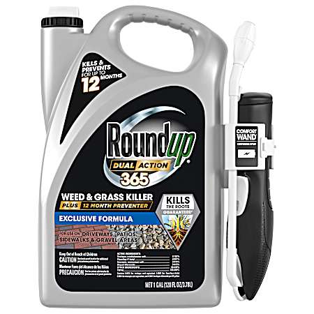 1 gal. Dual Action 365 Weed & Grass Killer Plus 12 Month Preventer Vegetation Killer Wand
