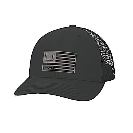 Men's Black Huk & Bars Trucker Cap