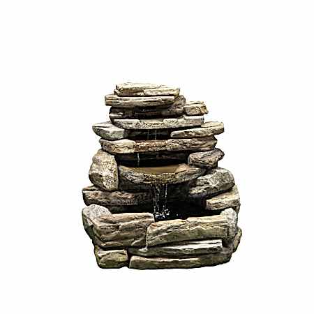 29 in. Rock Fountain w/ Lights