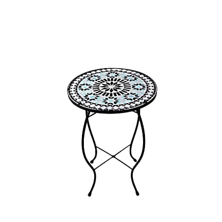 14 in. Blue Mosaic Side Table