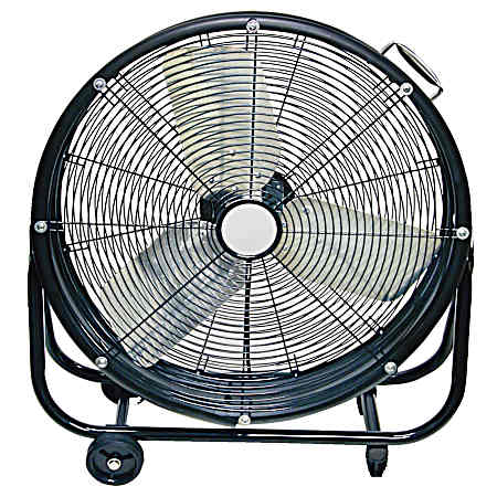 24 in Black High Velocity Drum Fan