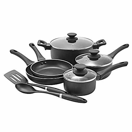 10 pc Ashford Nonstick Black Cookware Set