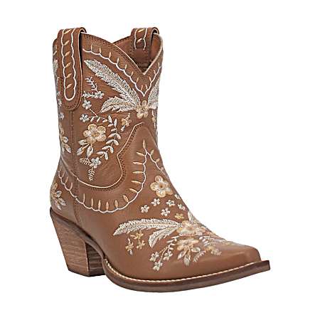 Women's Brown Primrose Floral Booties