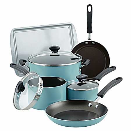 CookStart 15 pc Aluminum DiamondMax Cookware Set - Aqua