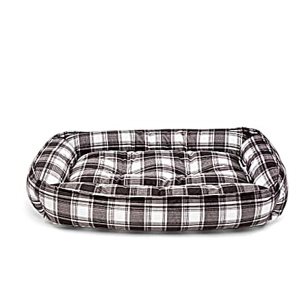 Ricky 27 in x 36 in x 9 in Plaid Box Cuddler Pet Bed