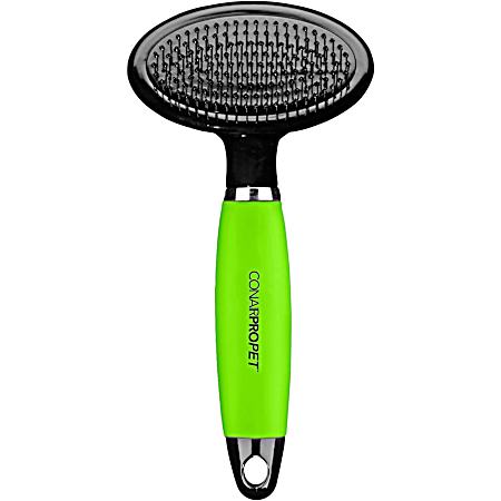 Medium Green Soft Slicker Brush for Dogs & Cats