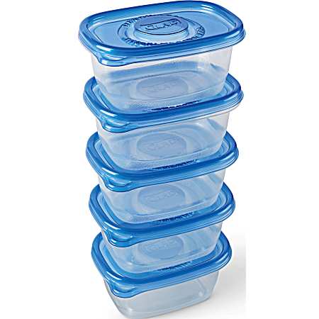 24 oz Standard Soup & Salad Medium Rectangle Food Containers 5 Ct