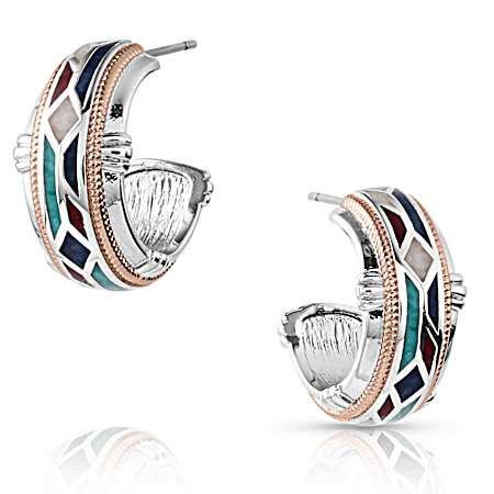 Western Mosaic Hoop Earrings