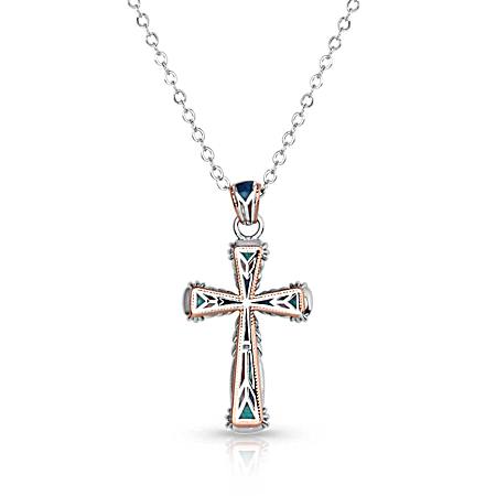 Western Mosaic Cross Necklace