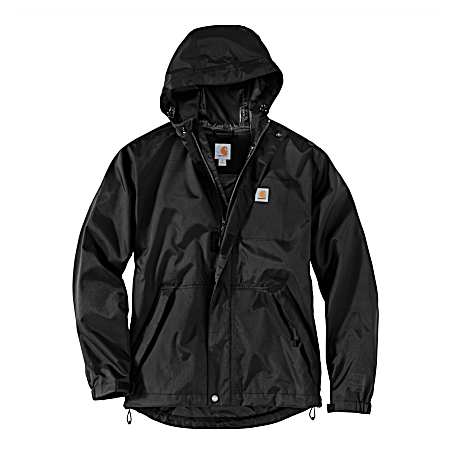 Men's Black Dry Harbor Lightweight Hooded Rain Jacket