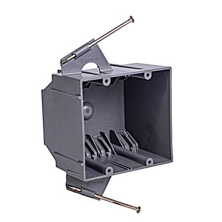 2-Gang 32 cu. in. Grey New Work Switch/Outlet Wall Electrical Box