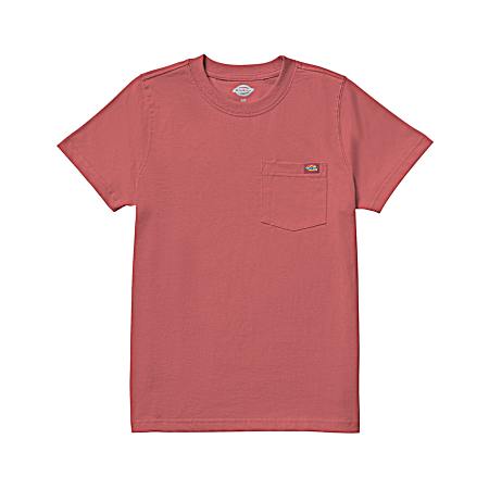 Women's Mineral Red Heavyweight Short Sleeve Pocket Shirt
