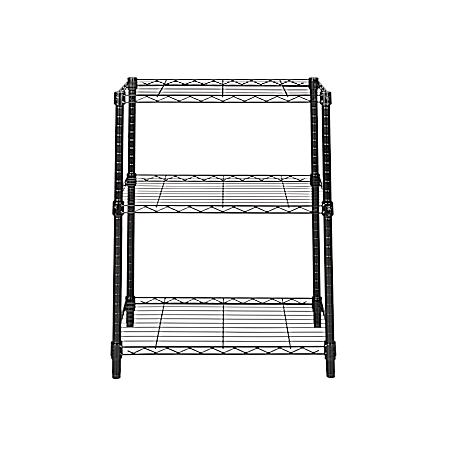 3-Tier Black Adjustable Shelving Unit
