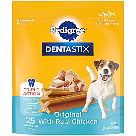 13.93 oz. Dentastix Original Small/Medium Dog Treat - 25 Ct.