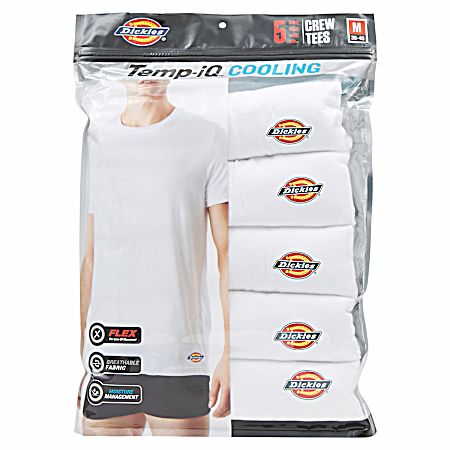 Men's White Crew Neck Short Sleeve Shirts - 5 Pk
