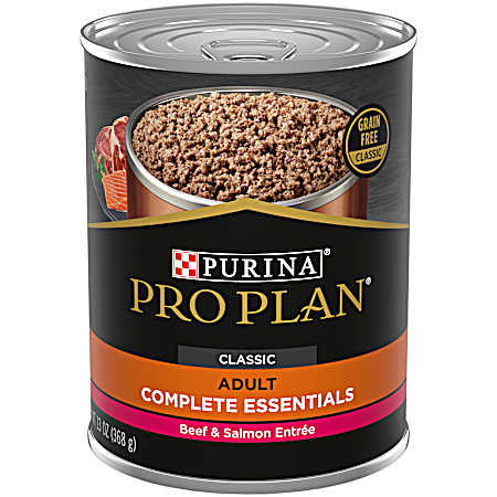 Pro Plan Complete Essentials Grain Free Adult Classic Beef & Salmon Entrée Wet Dog Food, 13 oz