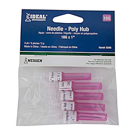 Polypropylene Hub Disposable Needle - 5 Pk