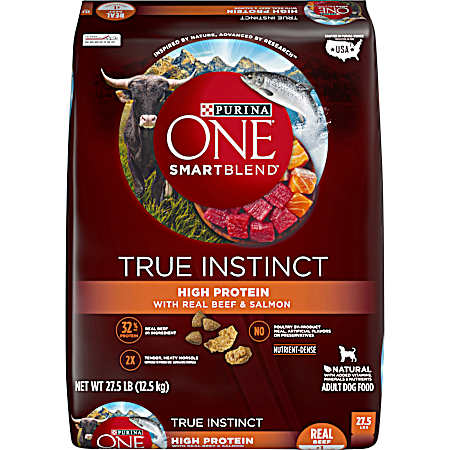 ONE SmartBlend Adult True Instinct w/ Real Beef & Salmon High Protein Dry Dog Food
