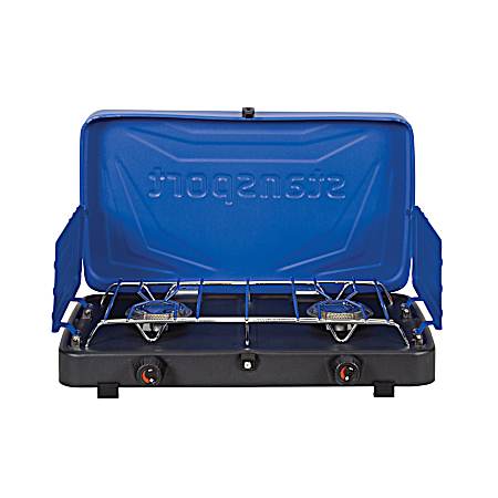 2-Burner Regulated Propane Stove 20 000 BTUs