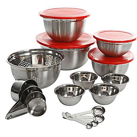 21 Pc Branfield Stainless Steel Kitchen Prep Set with Measuring Accessories
