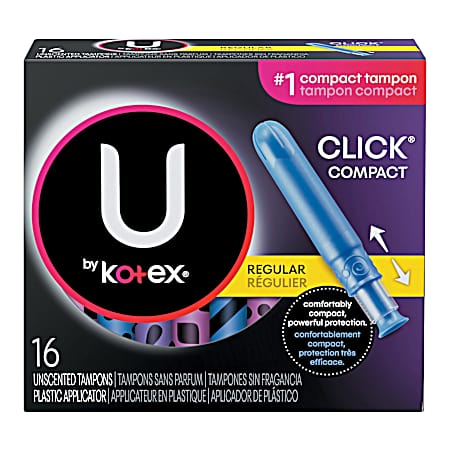 Click Compact Tampons Regular Unscented - 16 Ct