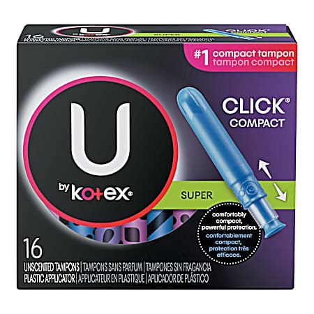 Click Compact Tampons Super Unscented - 16 Ct