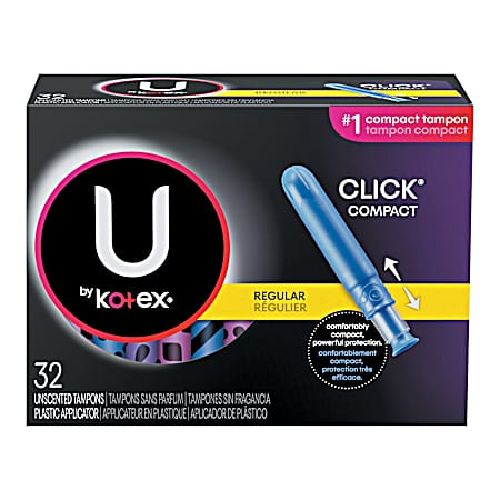 32 ct Click Compact Tampons Unscented Regular