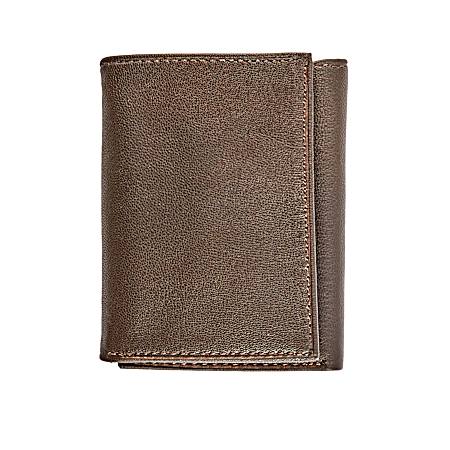 Men's Shrunken Leather Trifold Wallet