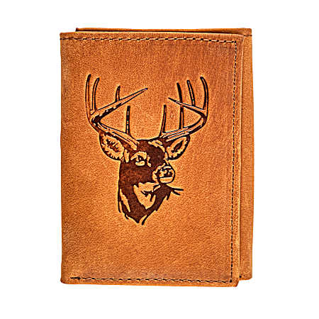 Men's Deer Trifold Wallet