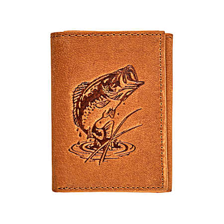 Men's Mossy Oak Bass Embossed Trifold Wallet