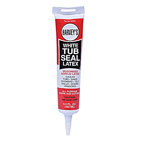 5.5 fl oz White Siliconized Acrylic Caulk Tub Seal